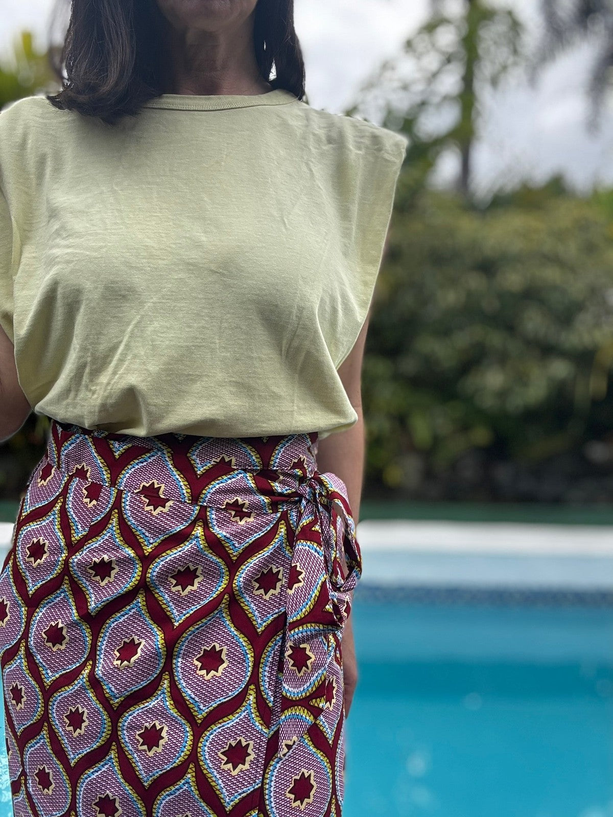 Blue Stars Mini Wrap Skirt with Ties