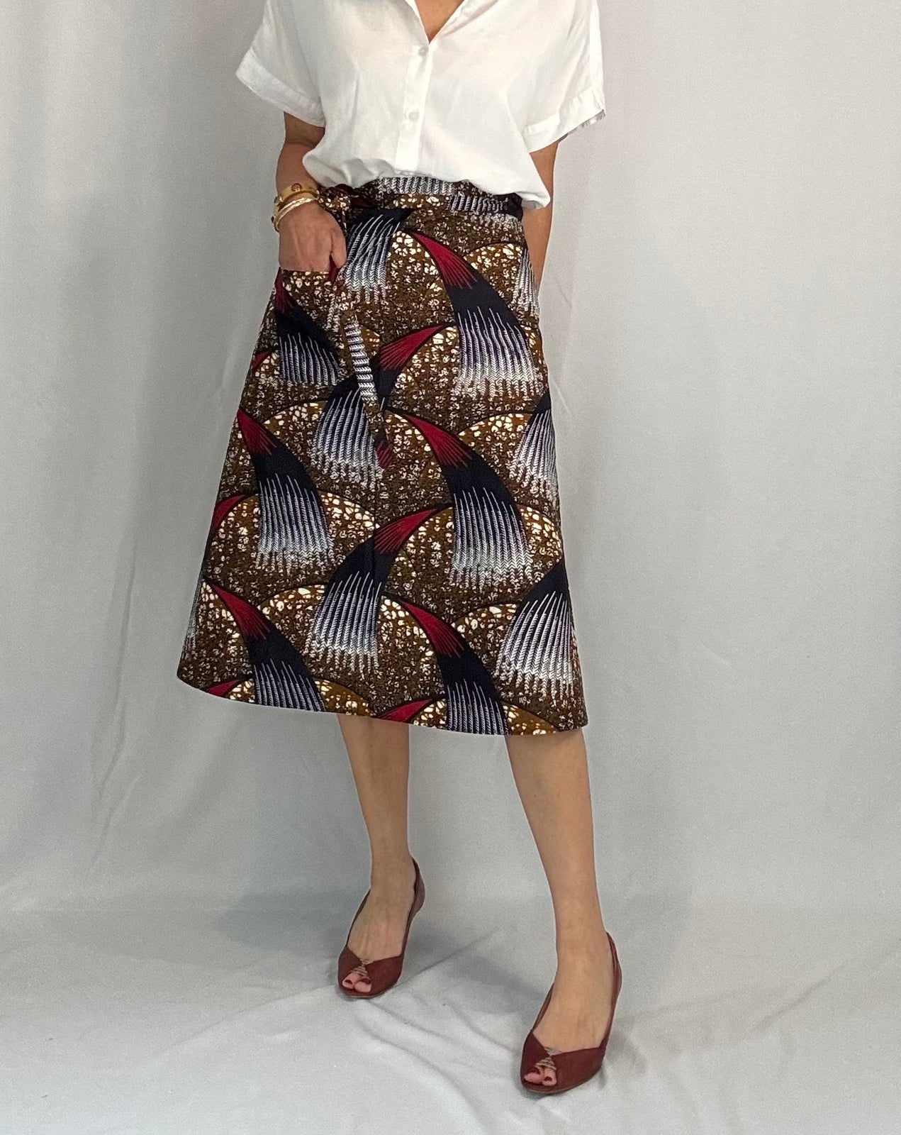 Waves Midi Wrap Skirt