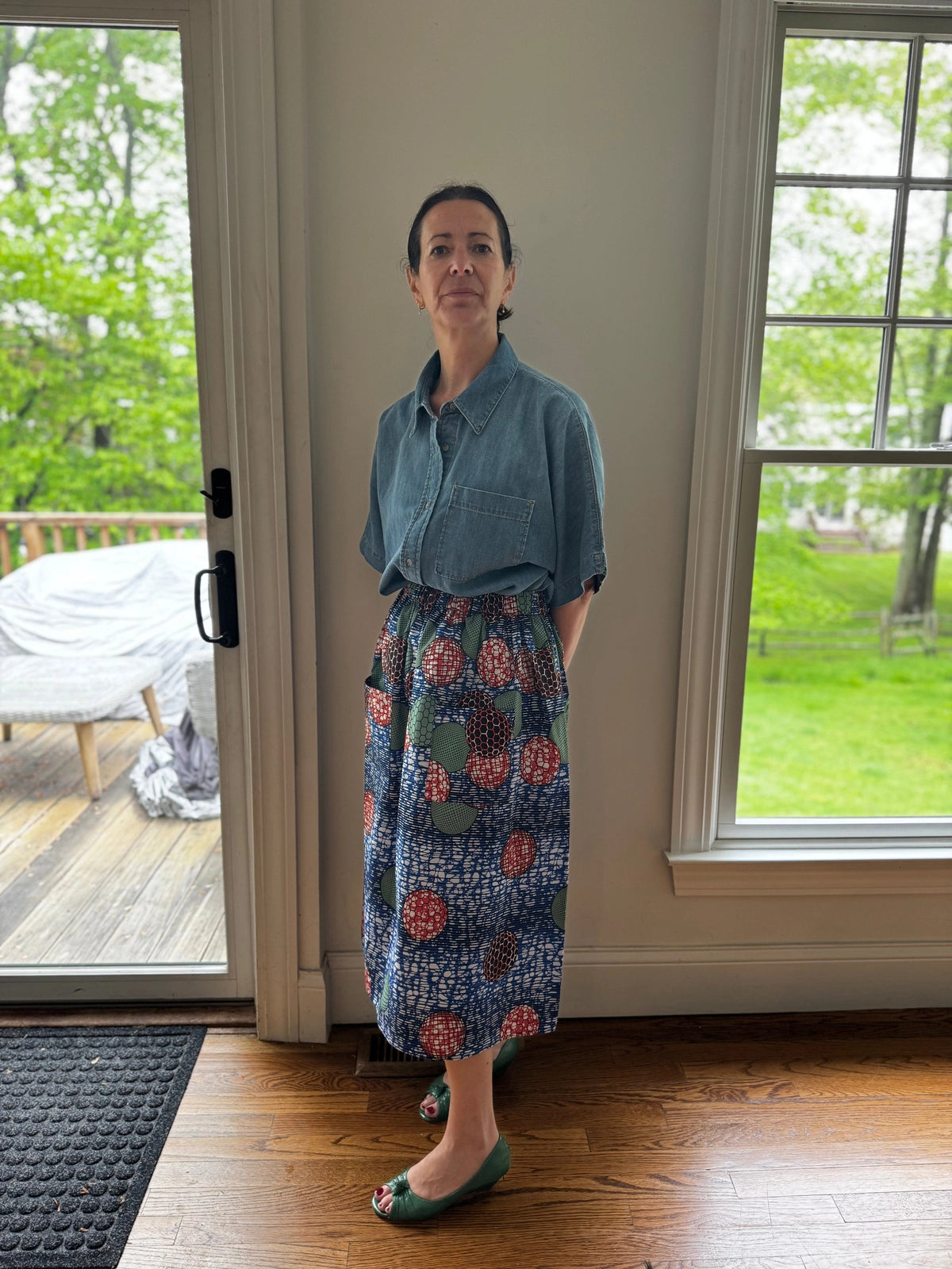 Bulle Elastic Waist Midi Skirt