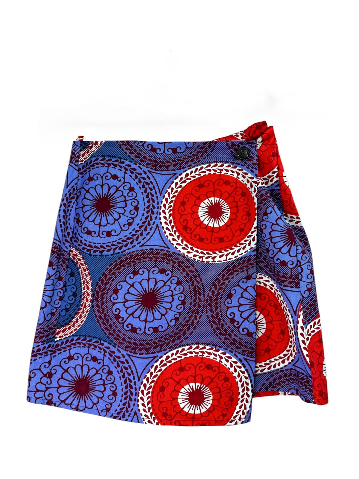 Lilac & Raspberry Mini Wrap Skirt with buttons