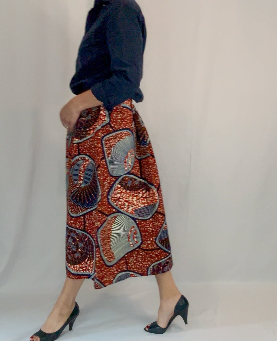 Scarlet Elastic Waist Midi Skirt