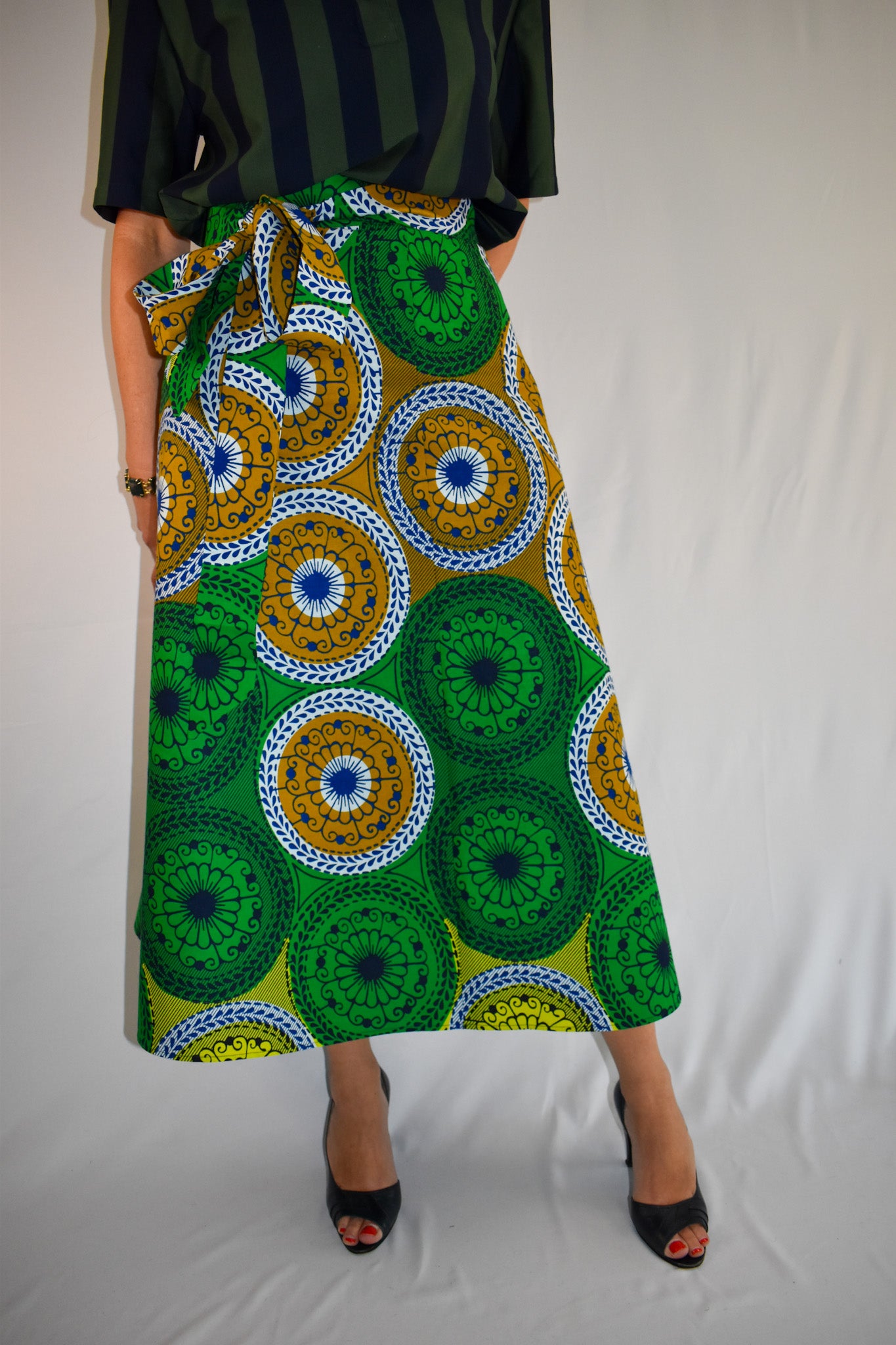 Bright Green Long Wrap Skirt