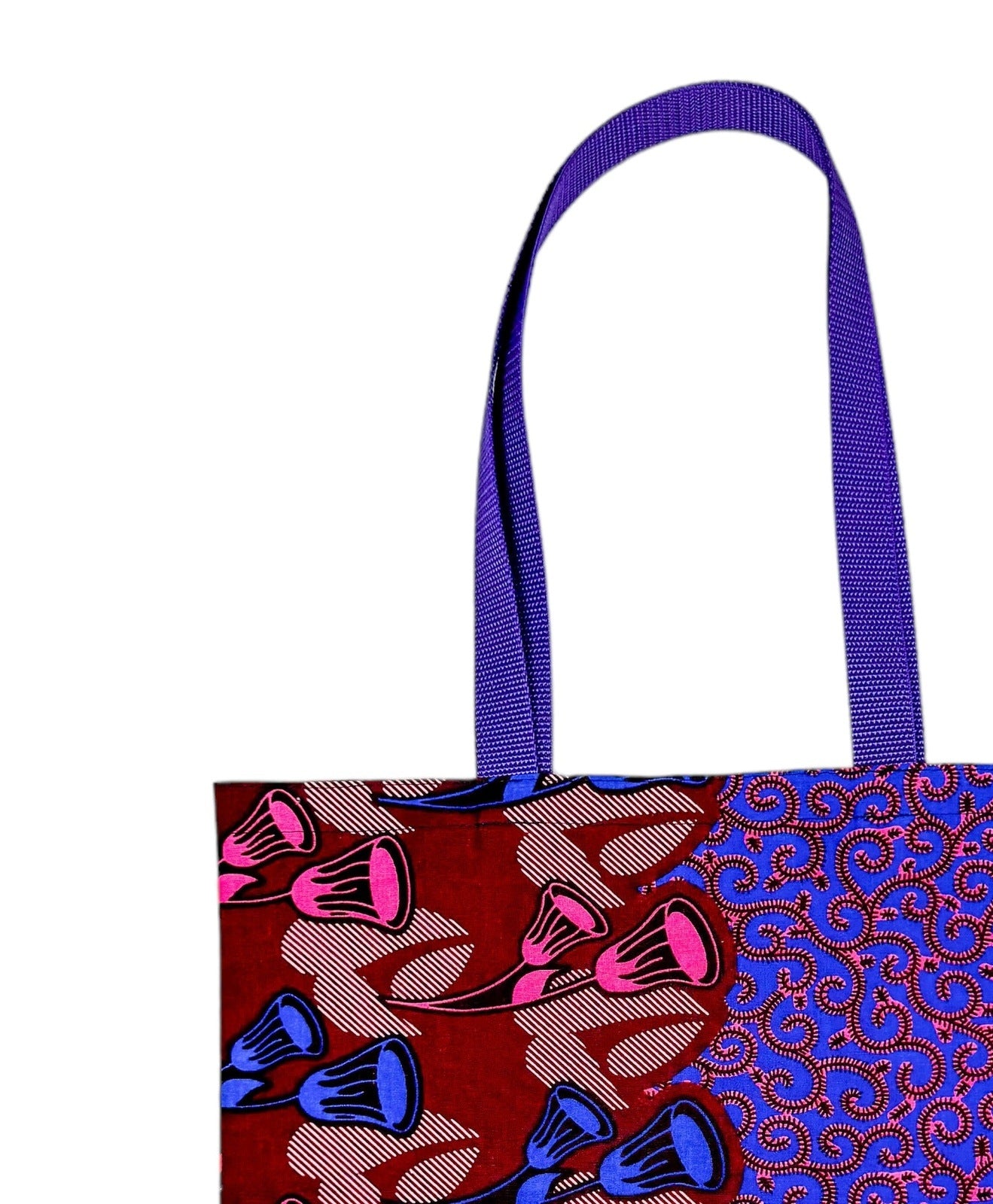 Purple Clochettes Tote Bag & African Fabric