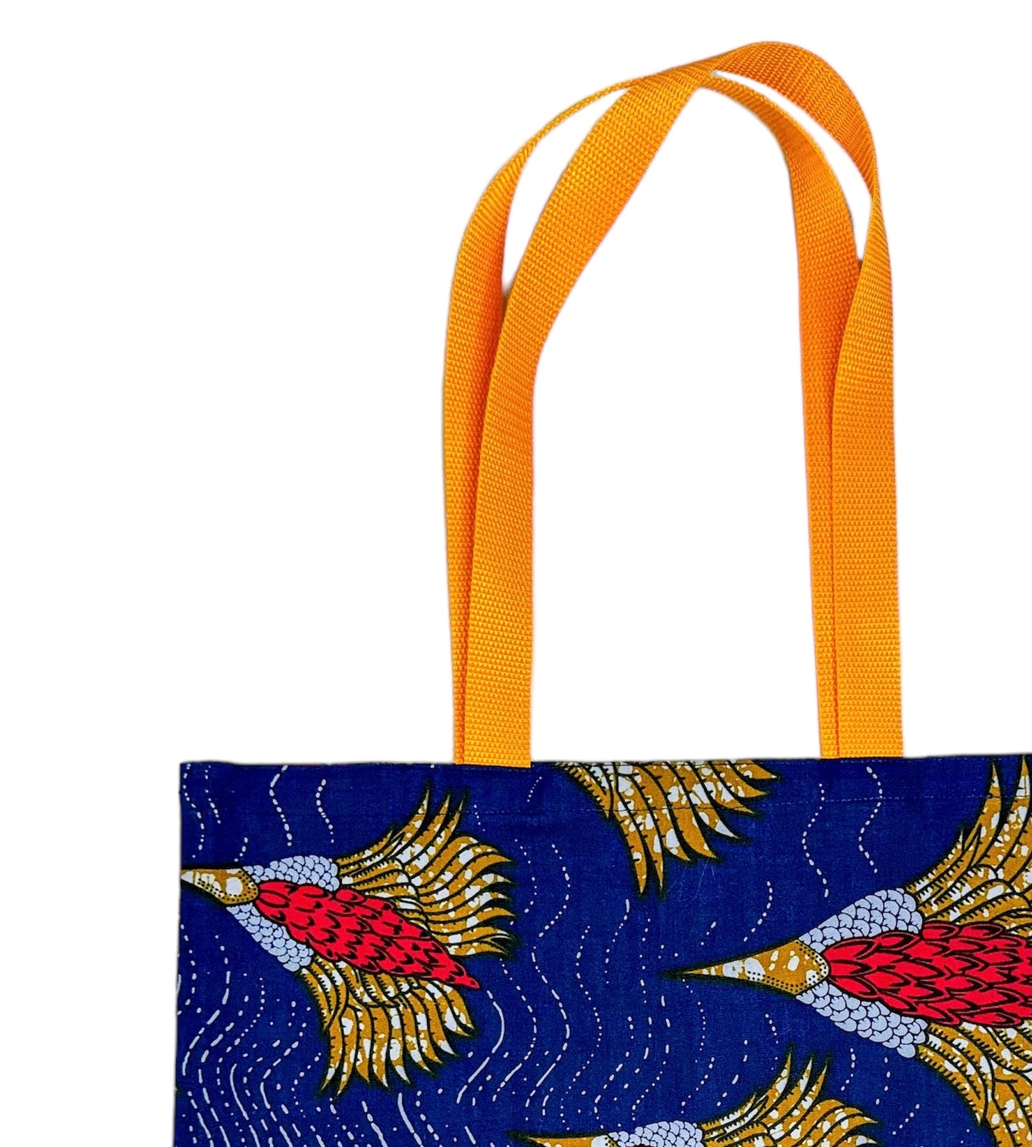 Blue Birds Tote Bag & African Fabric