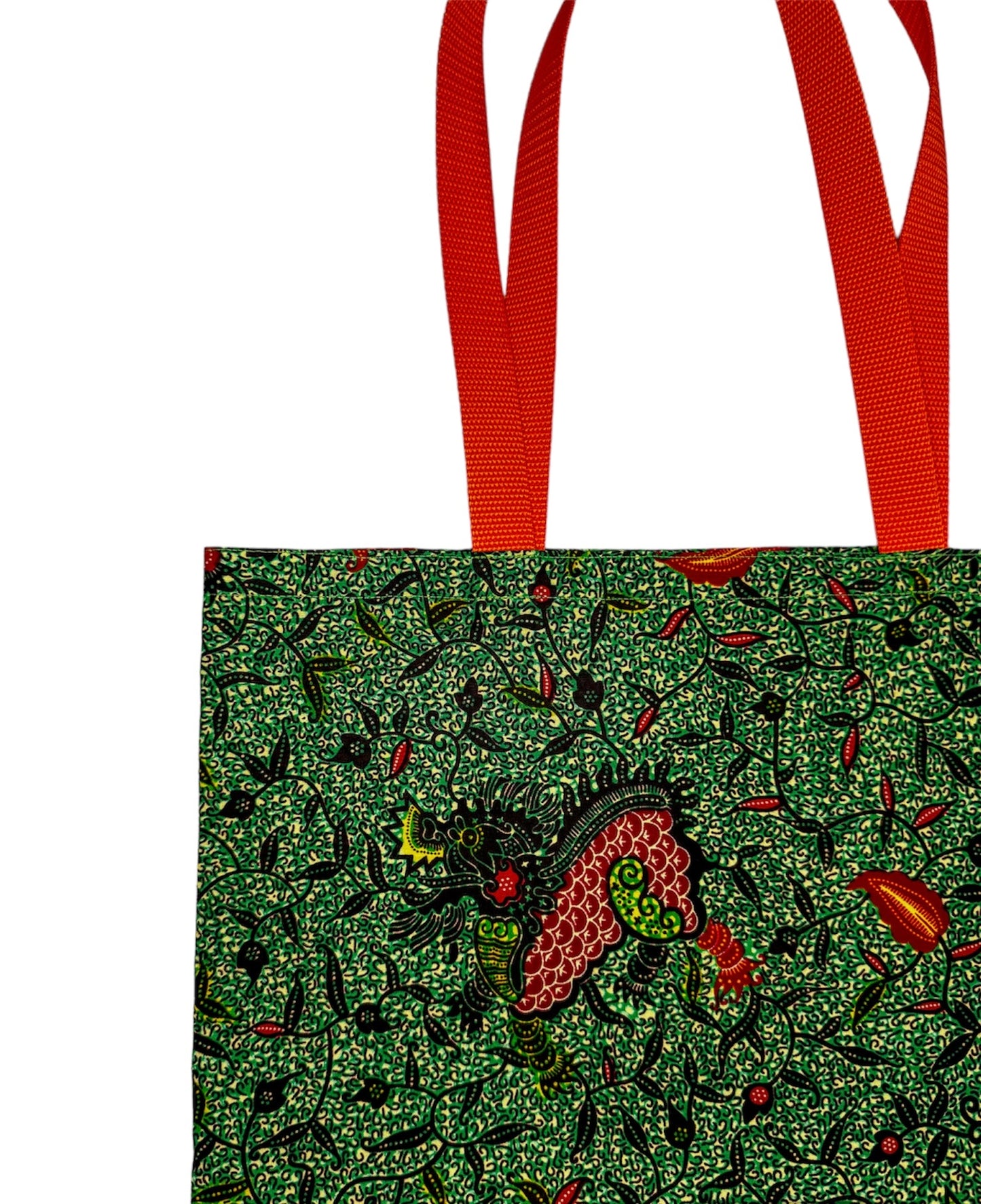 Green Tote Bag & African Fabric