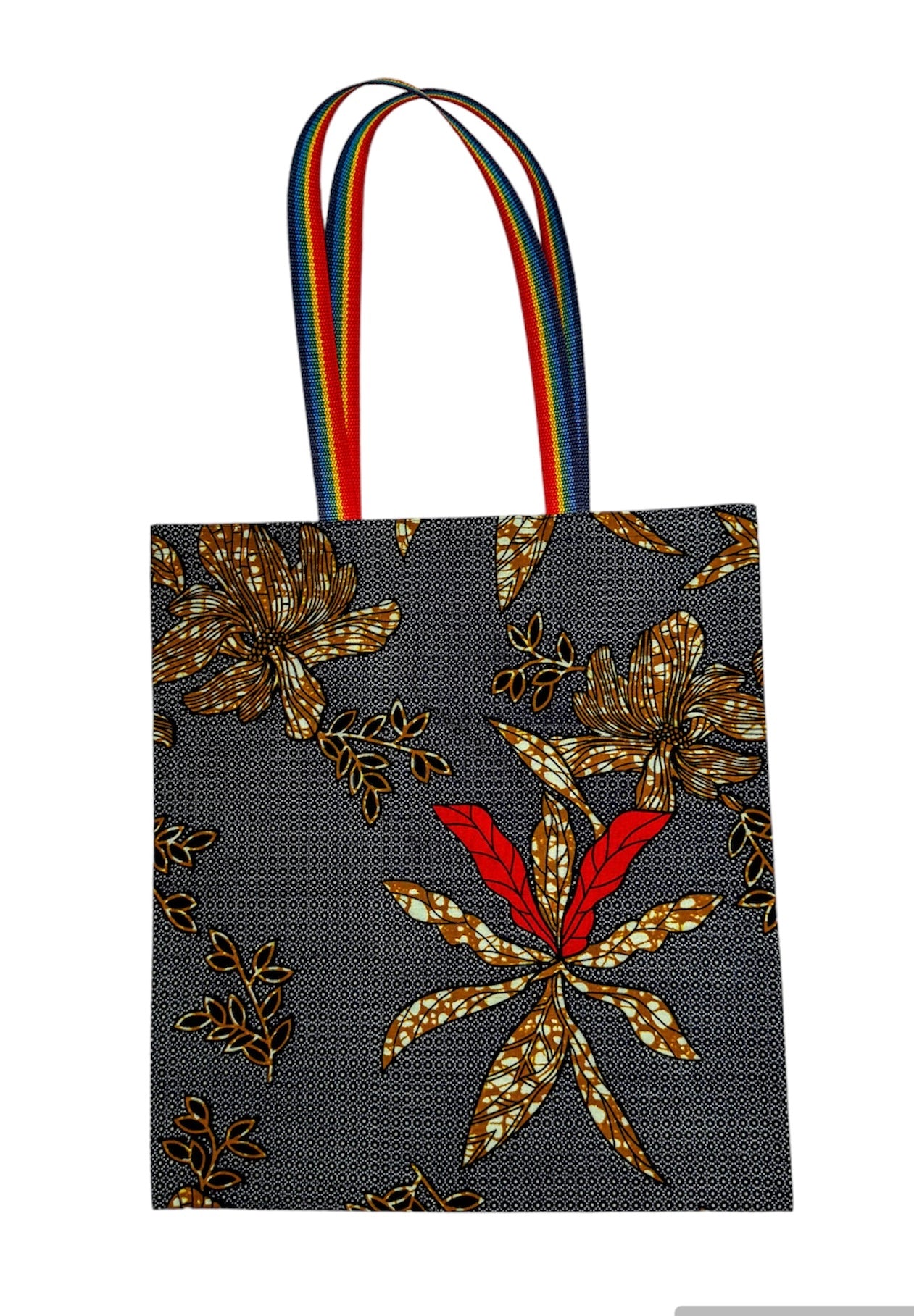 Navy Tote Bag & African Fabric