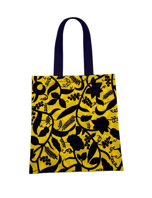 Yellow and Purple Flowers - Tote Bag & African Fabric