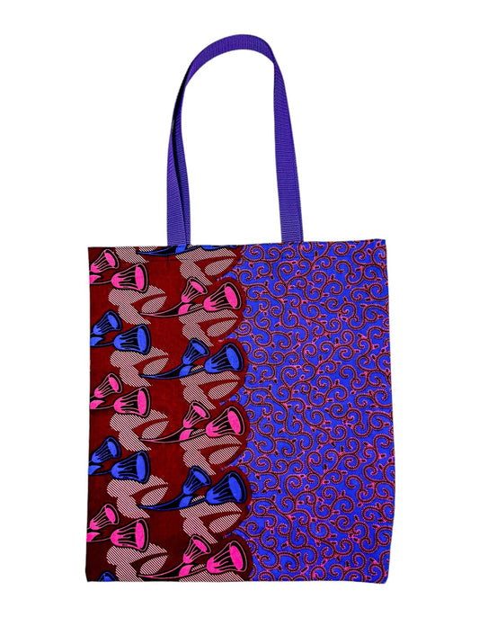 Purple Clochettes Tote Bag & African Fabric