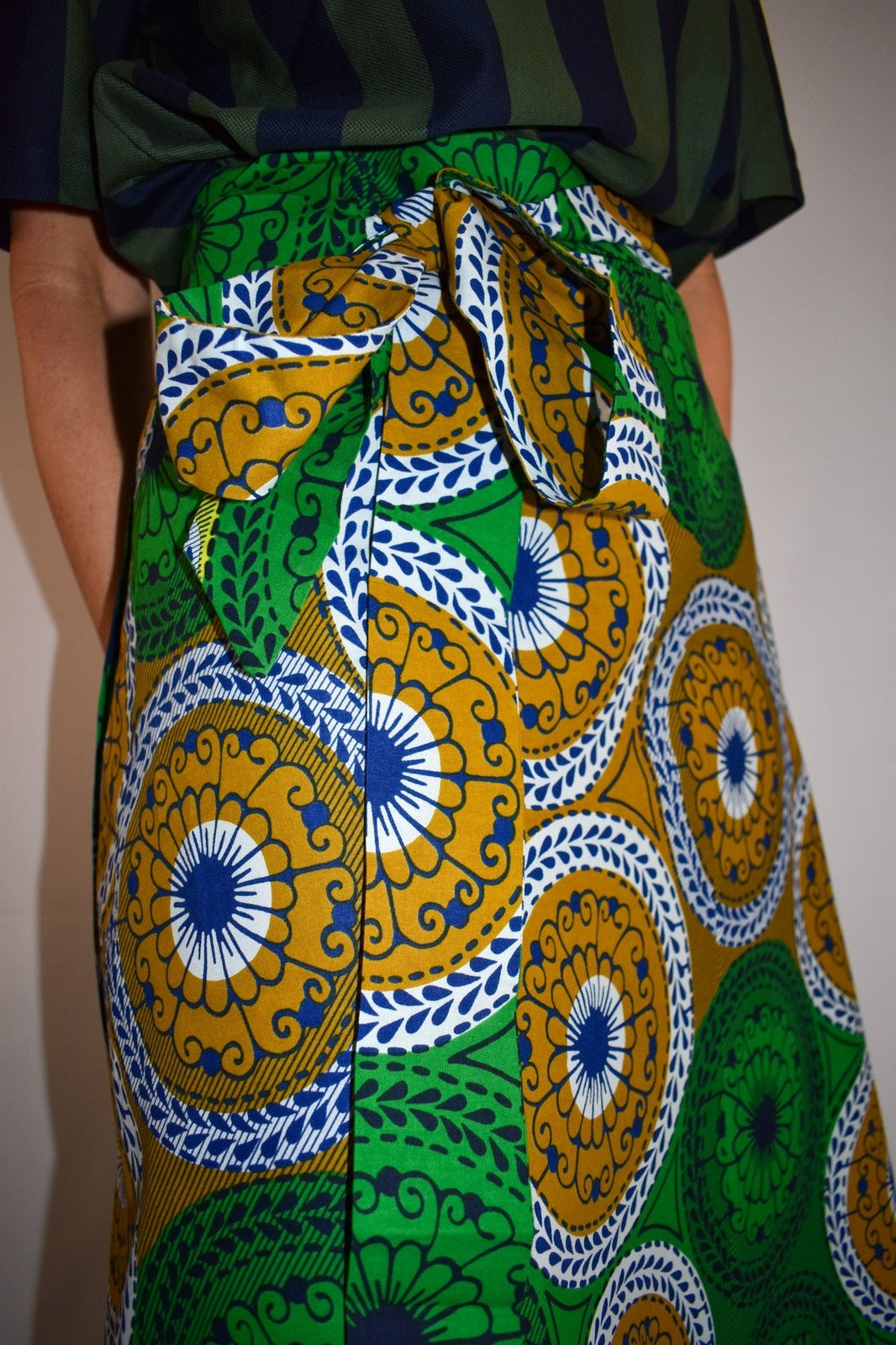 Bright Green Long Wrap Skirt