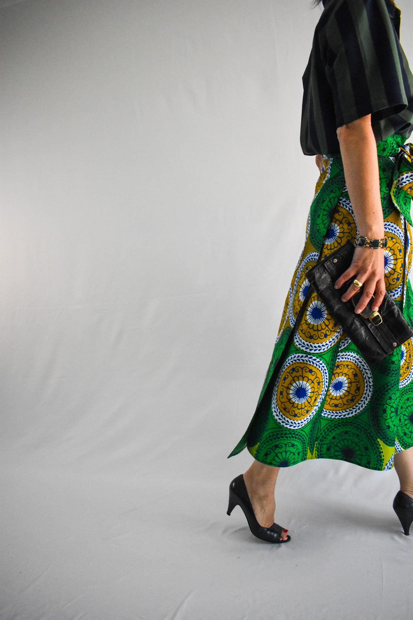 Bright Green Long Wrap Skirt