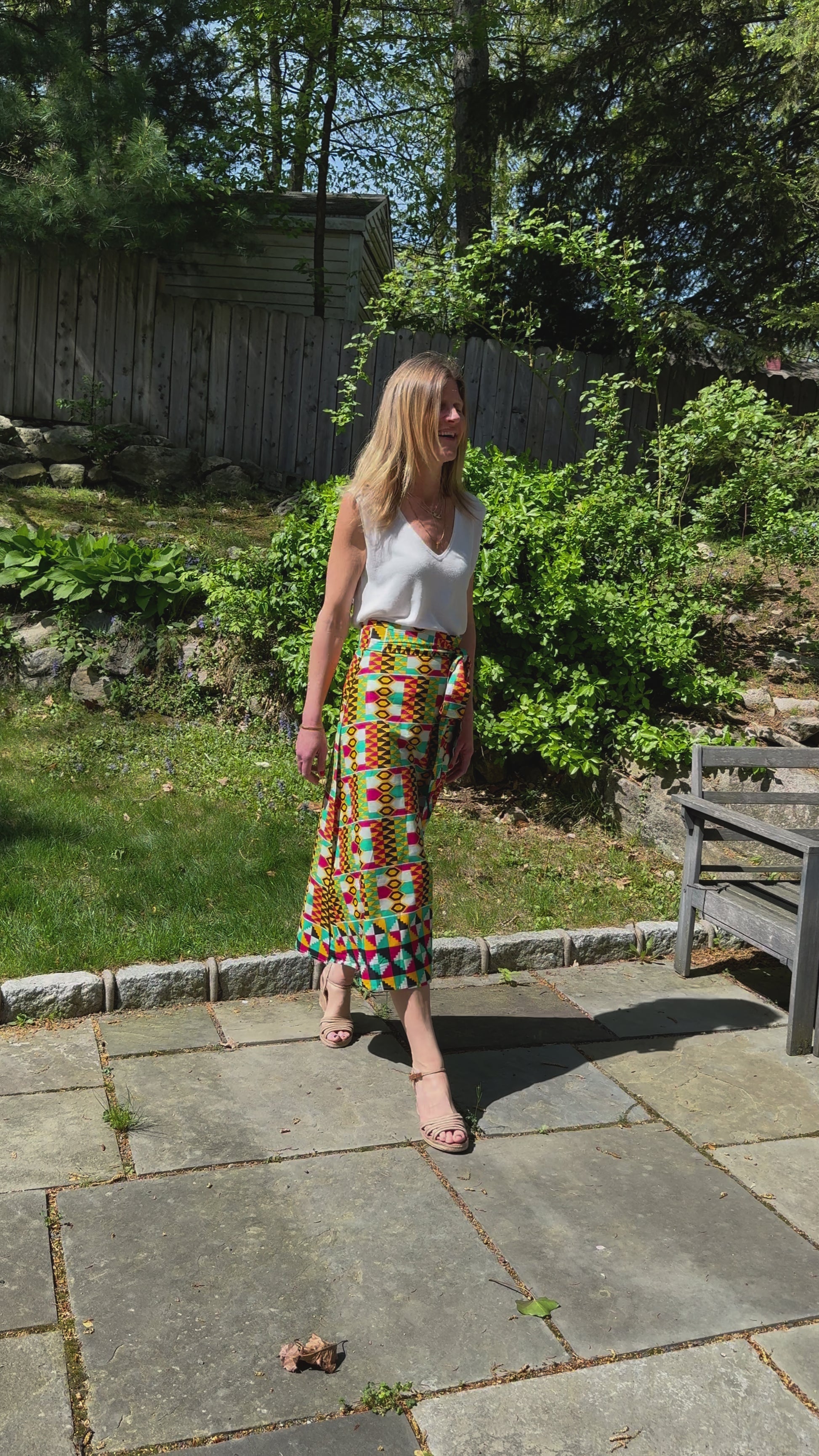 Mosaic Long Wrap Skirt