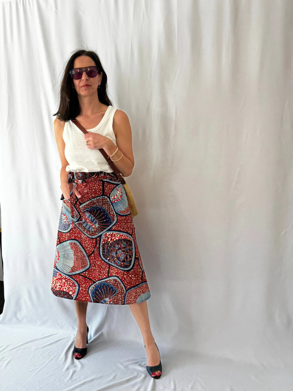 Midi Wrap Skirt Cotton