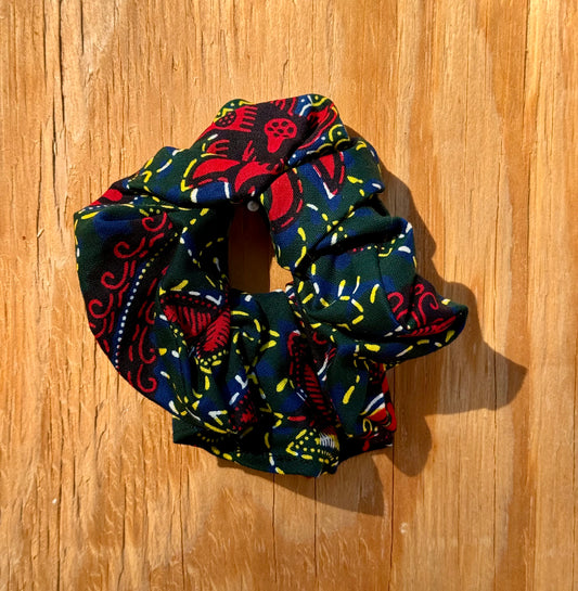 Red, Blue and Yellow Scrunchie African Print