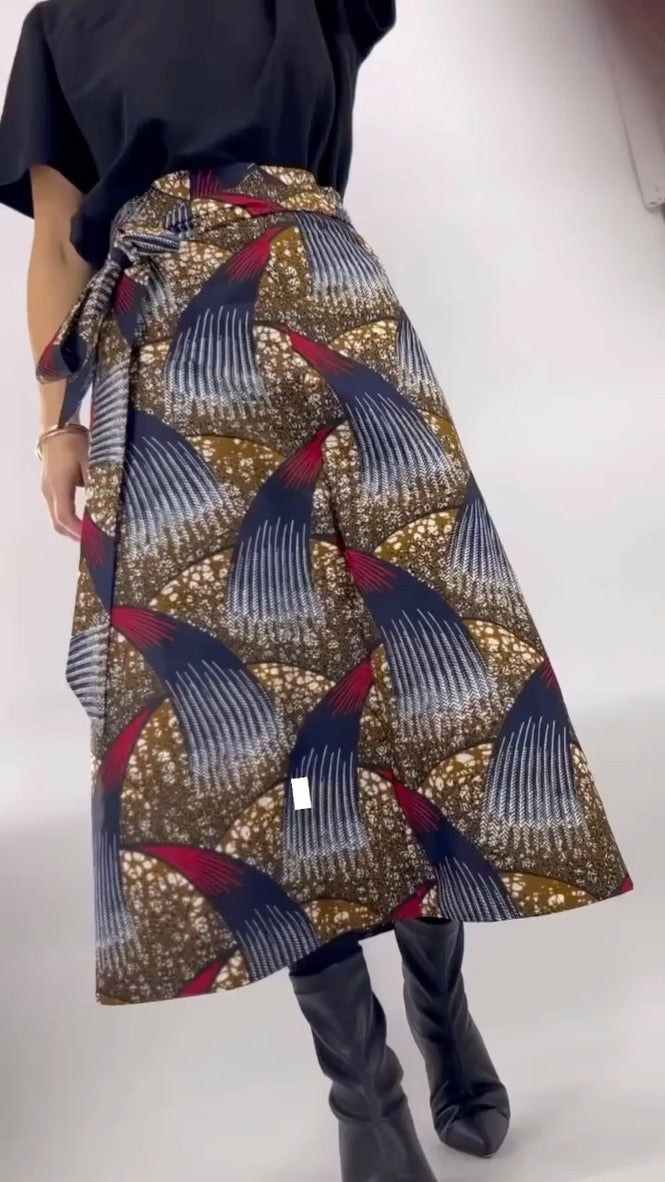 Waves Long Wrap Skirt