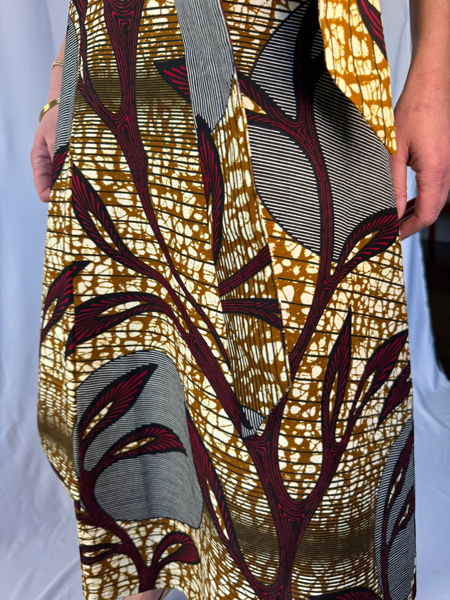 Savannah Long Wrap Skirt African print