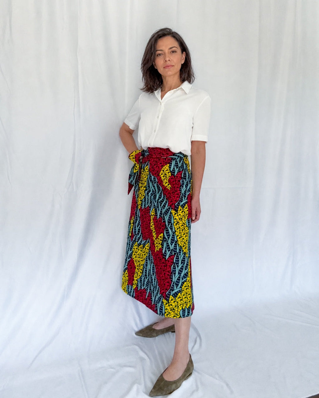 Lush Leaf Long Wrap Skirt