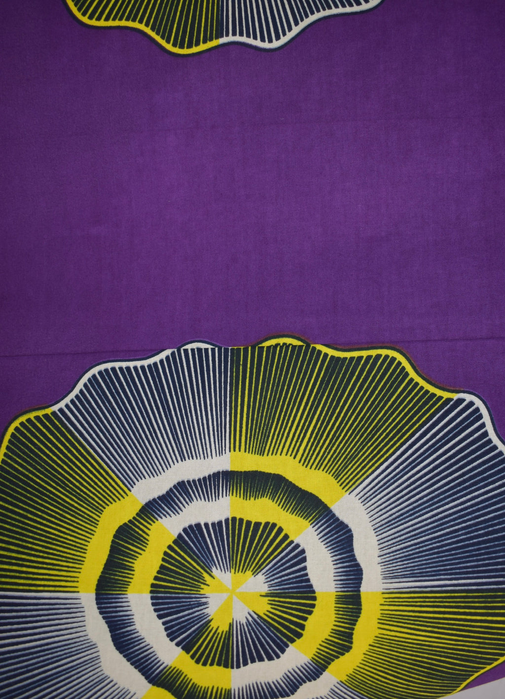 Vibrant Purple & Yellow Elastic Waist Midi Skirt