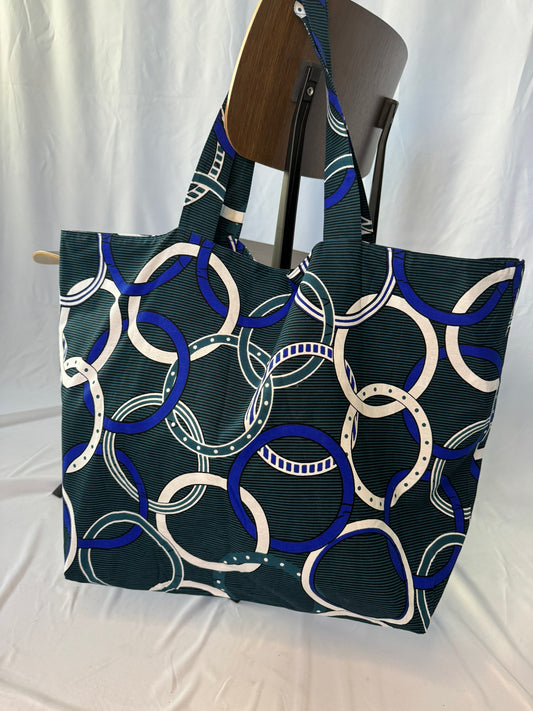 Nautic Blue African Print Big Bag