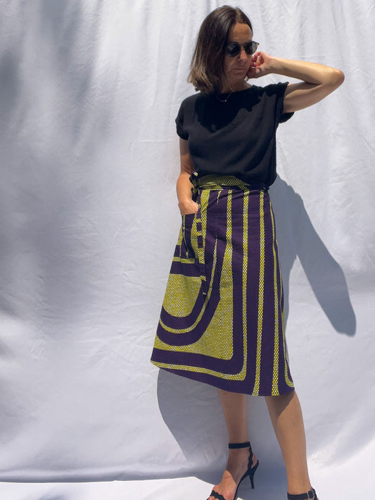 Japanese Inspired Midi Wrap Skirt