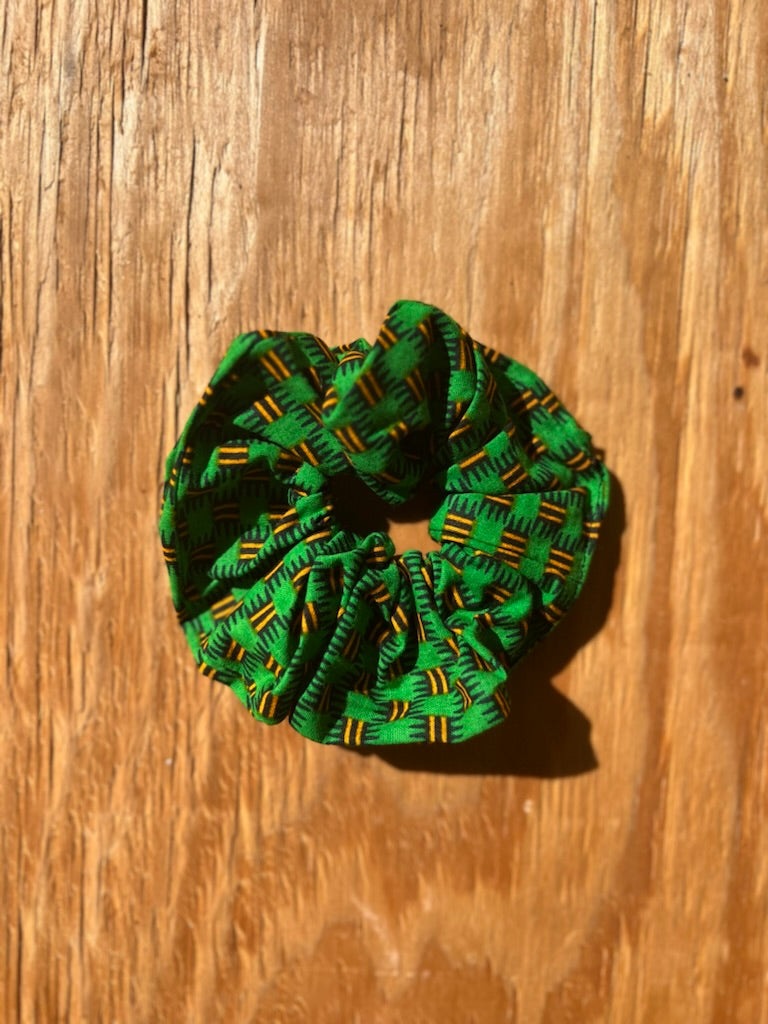 Scrunchie Green African Print