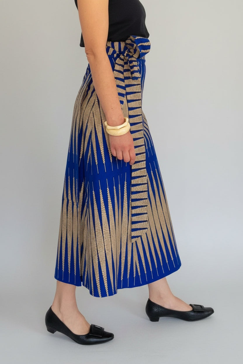 Electric Blue Cadence Long Wrap Skirt