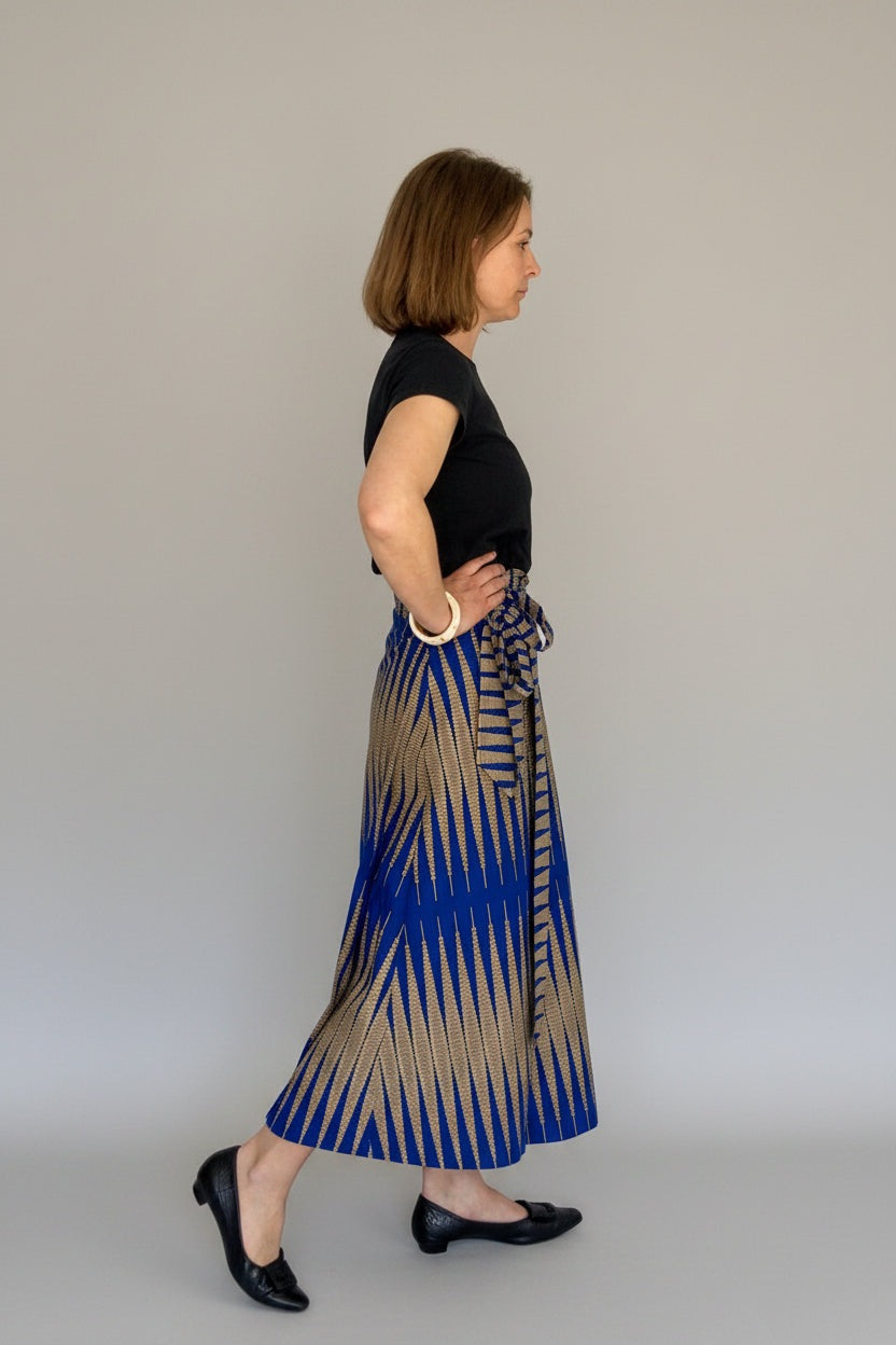 Electric Blue Cadence Long Wrap Skirt