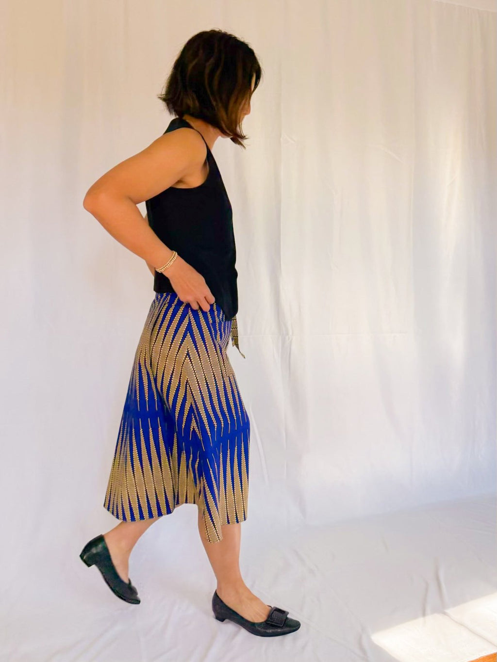 Electric Blue Cadence Midi Wrap Skirt