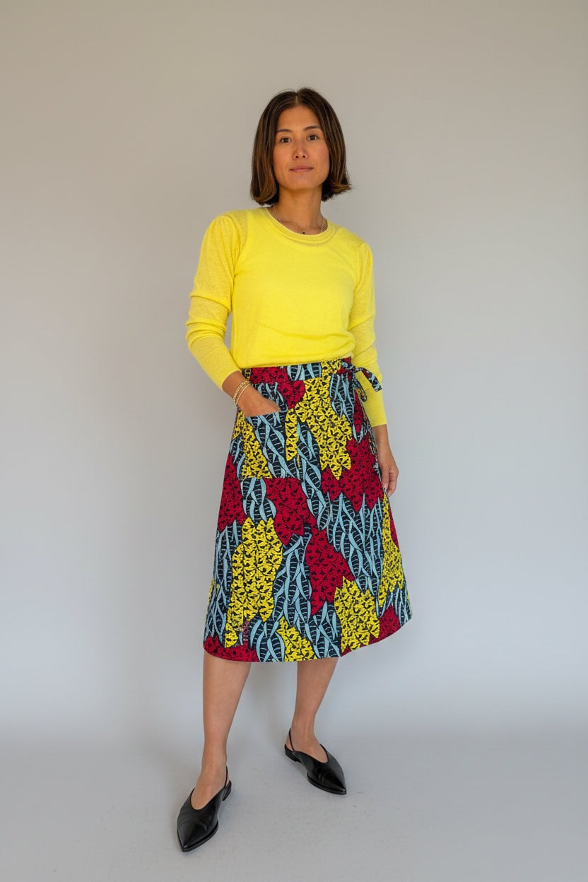 Lush Leaf Midi Wrap Skirt