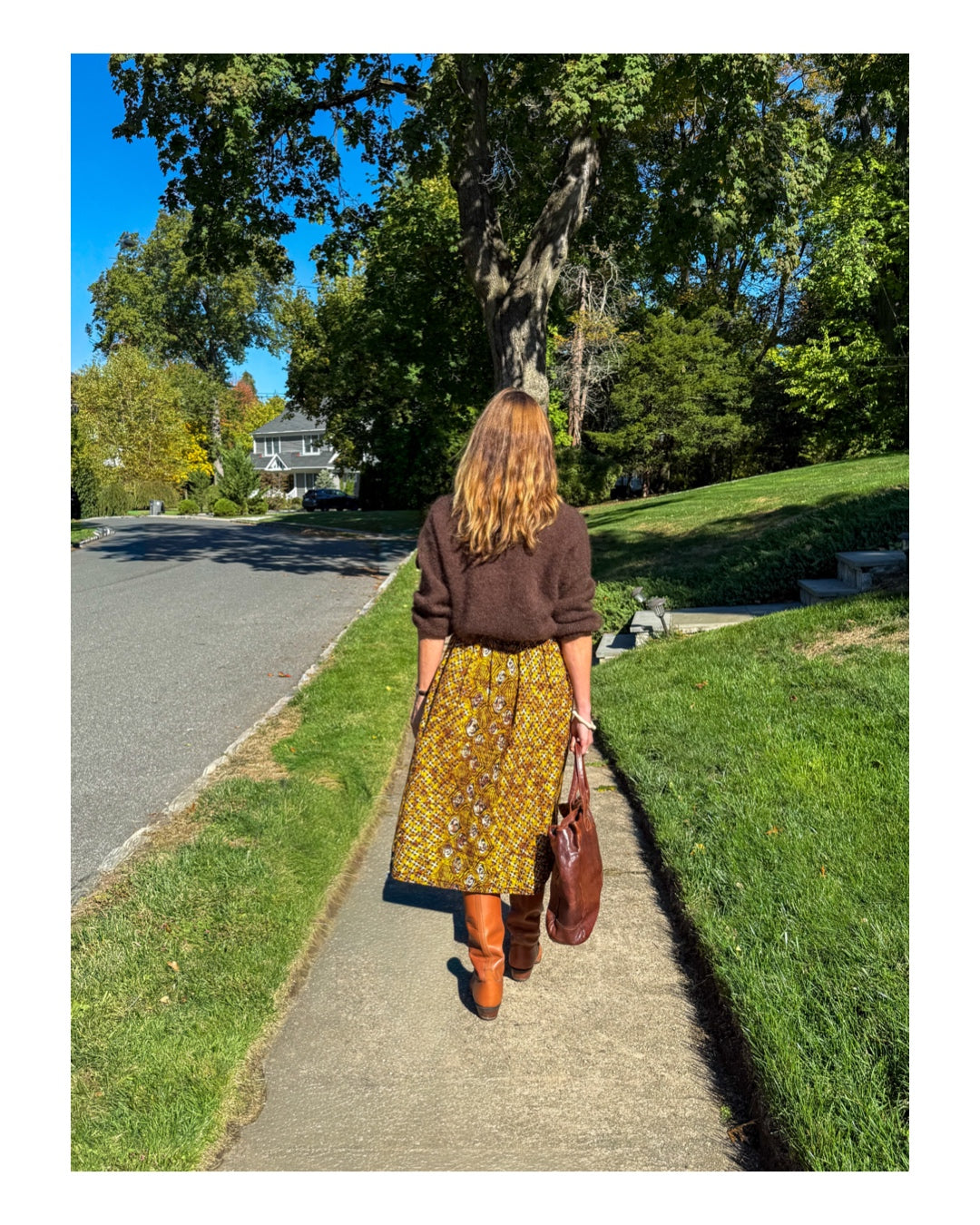 Bronze Harmony Elastic Waist Midi Skirt