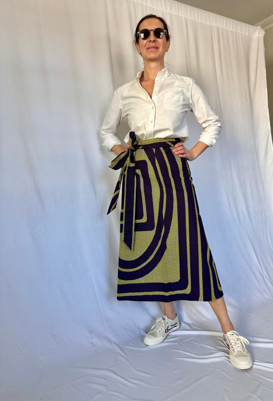 Japanese Inspired Long Wrap Skirt