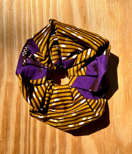 Bronze and Purple Scrunchie African Print