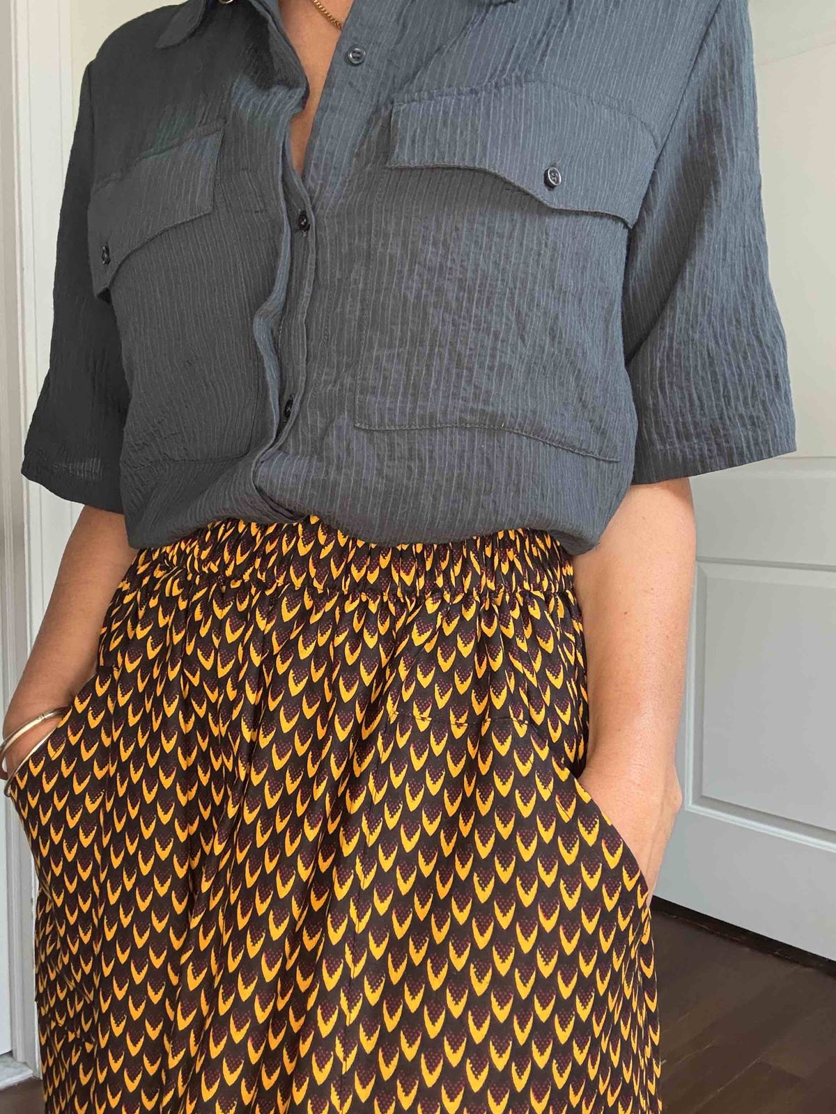 The Origin | Midnight Petals | Elastic Waist Midi Skirt (Copy)