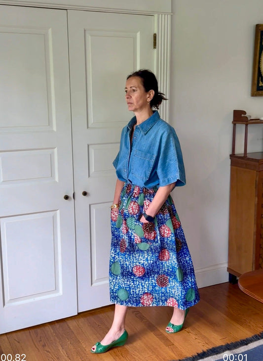 Bulle Elastic Waist Midi Skirt