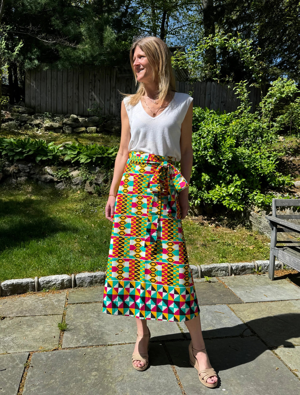 Mosaic Long Wrap Skirt