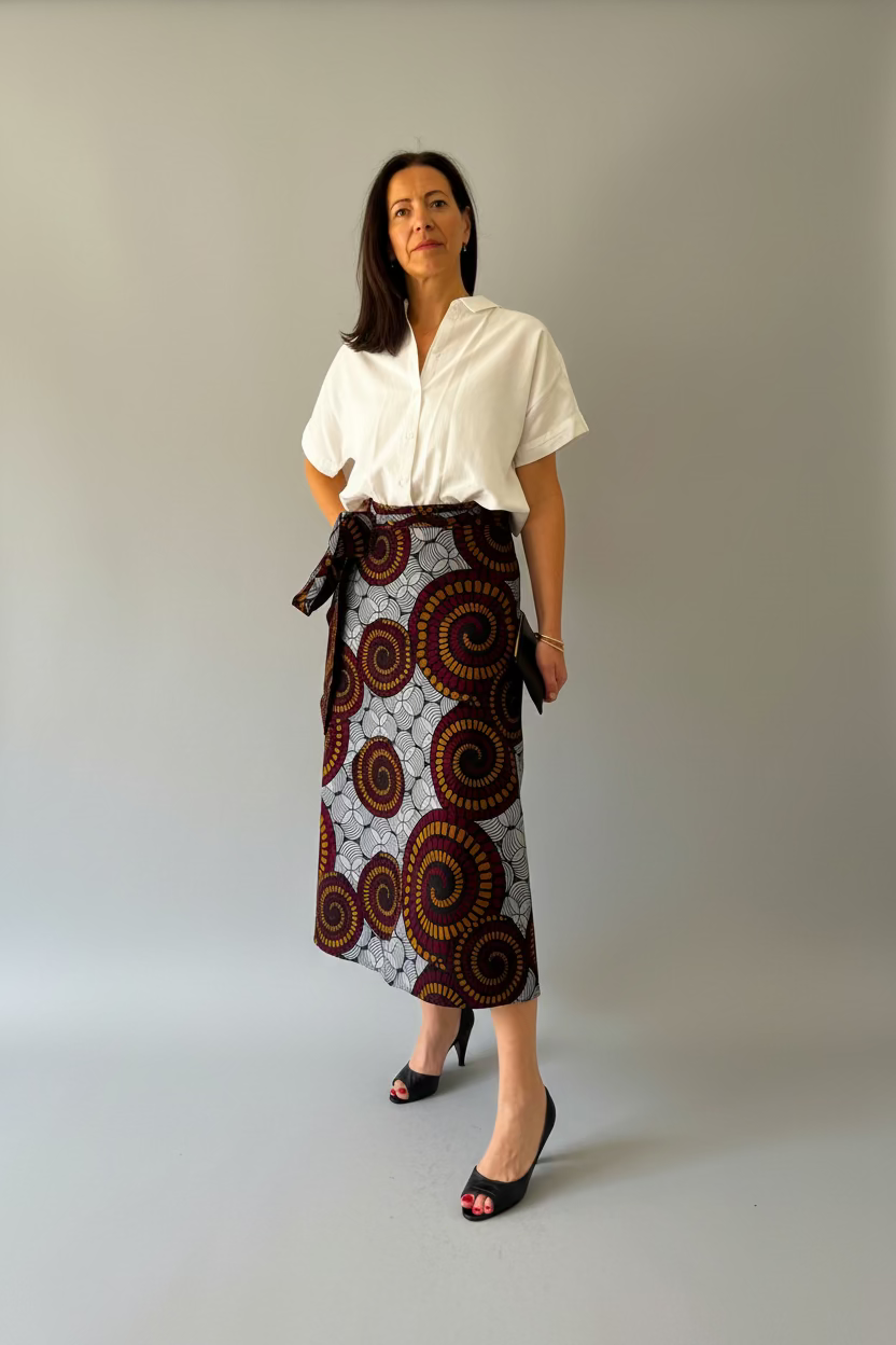 Kaleido Blum Long Wrap Skirt