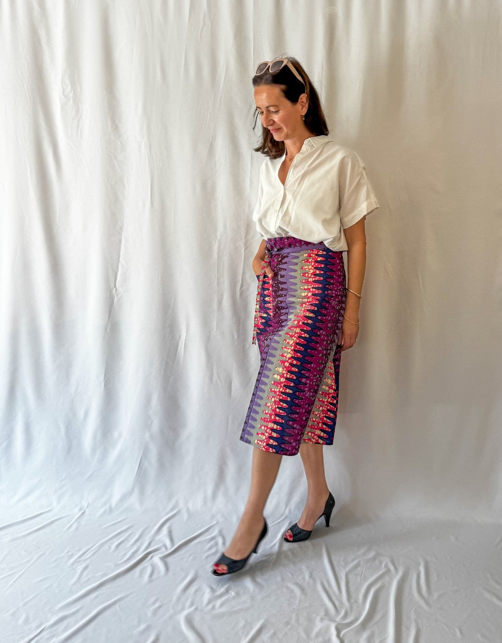 Echoes Midi Wrap Skirt