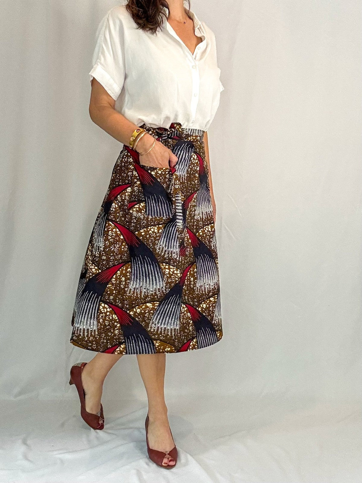 Waves Midi Wrap Skirt