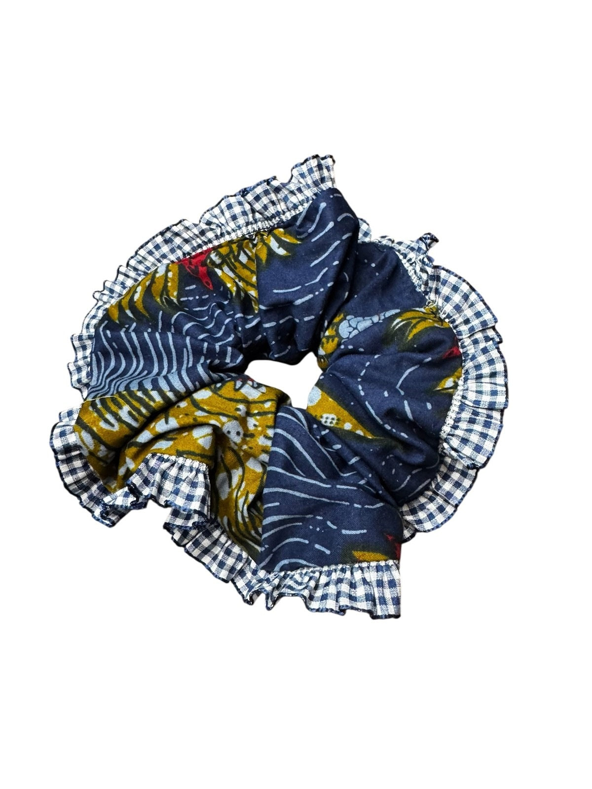 Vichy Blue Oversized Scrunchie
