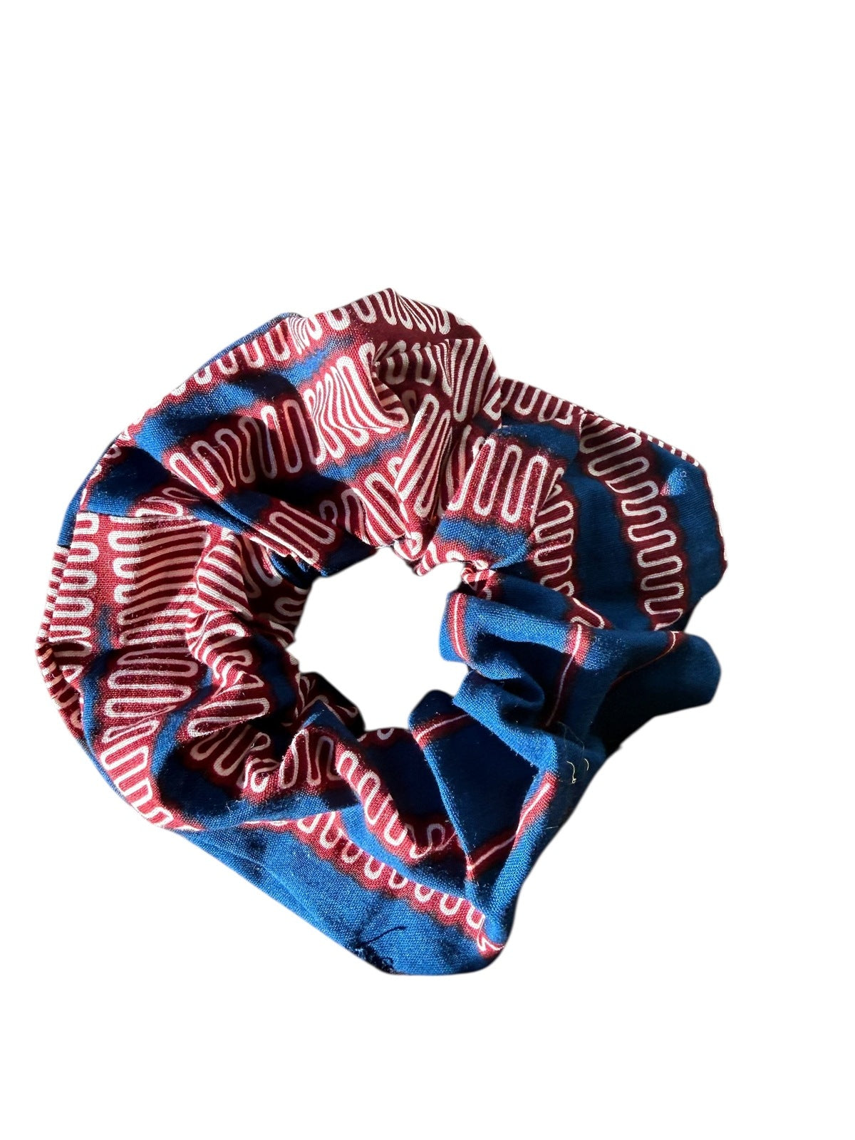 Burgundy & Blue Scrunchie