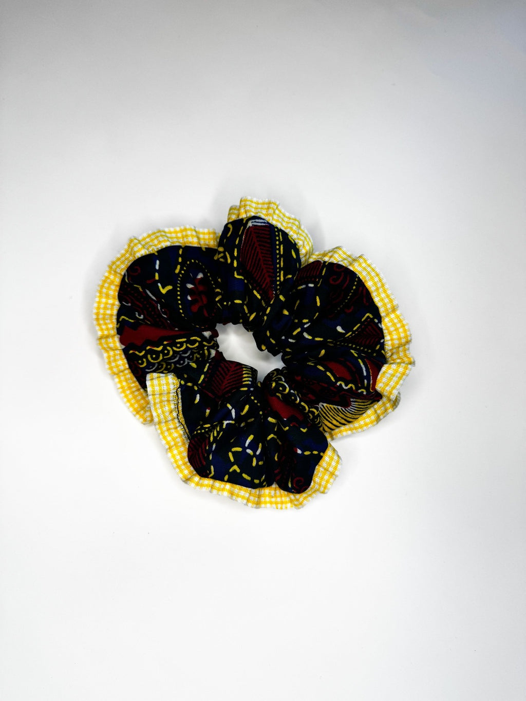 Yellow Gingham Oversized Scrunchie
