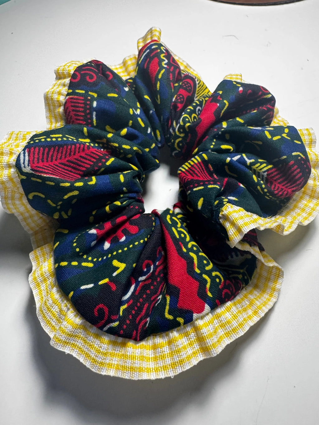 Yellow Gingham Oversized Scrunchie