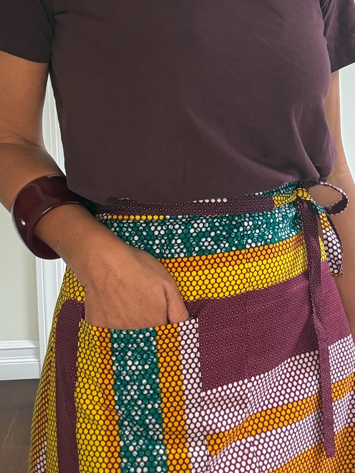 Savannah Wave Midi Wrap Skirt