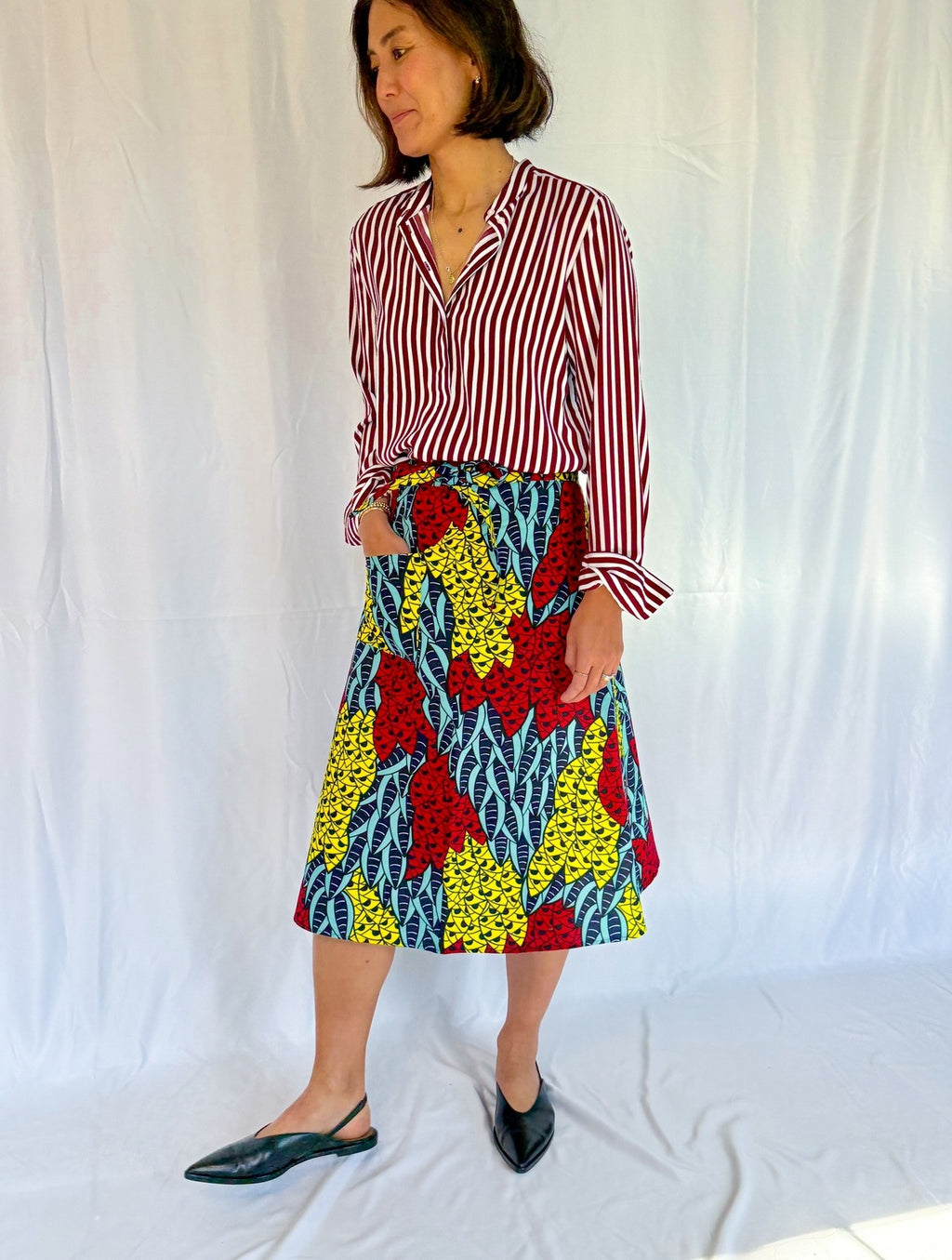 Lush Leaf Midi Wrap Skirt