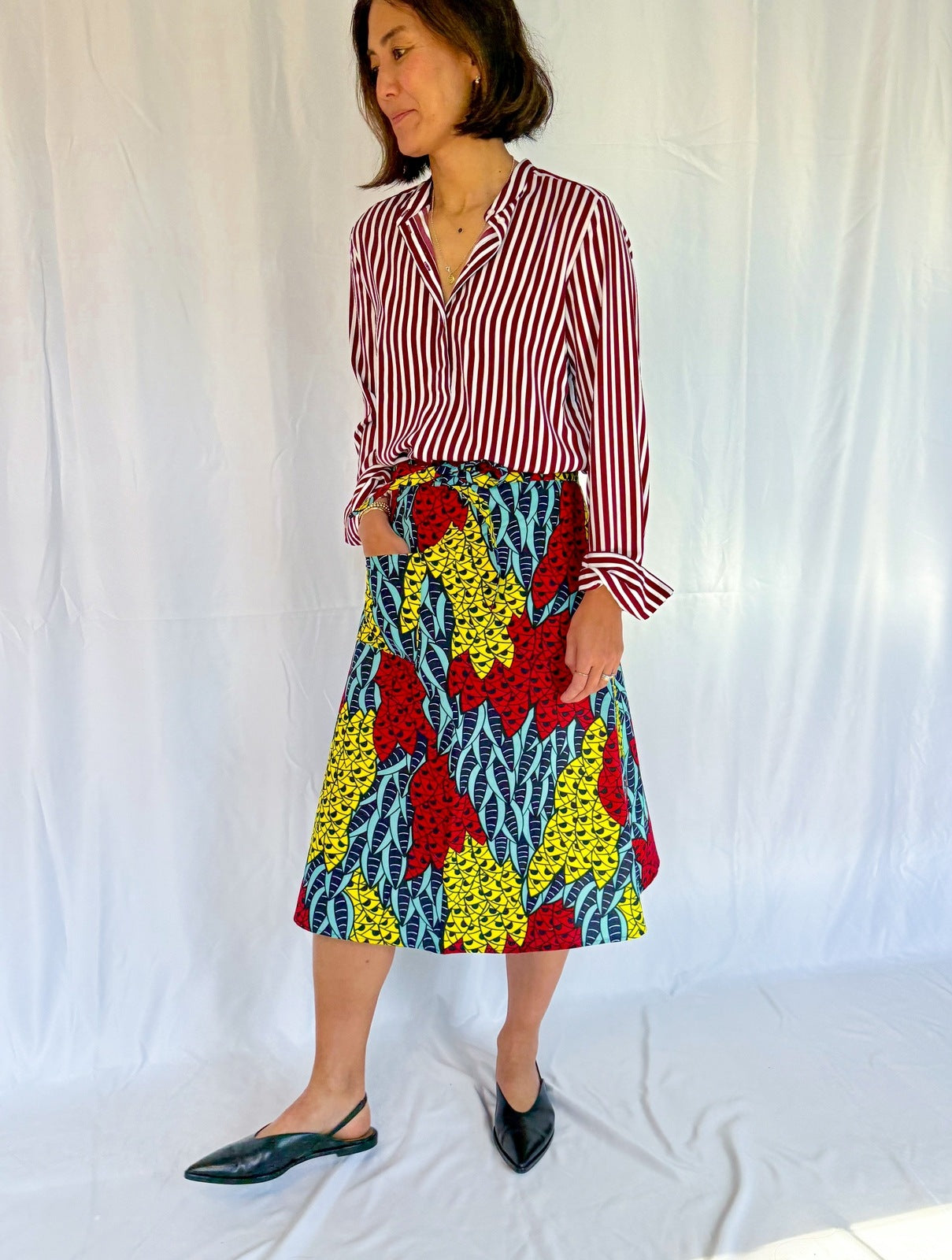 Lush Leaf Midi Wrap Skirt