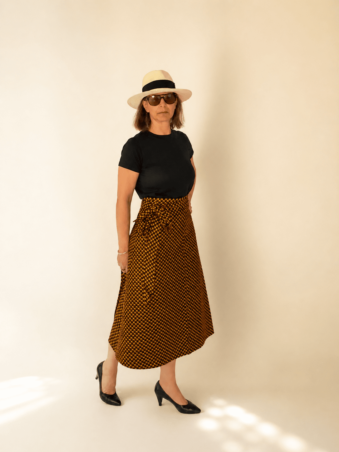 Midnight Petals Long Wrap Skirt