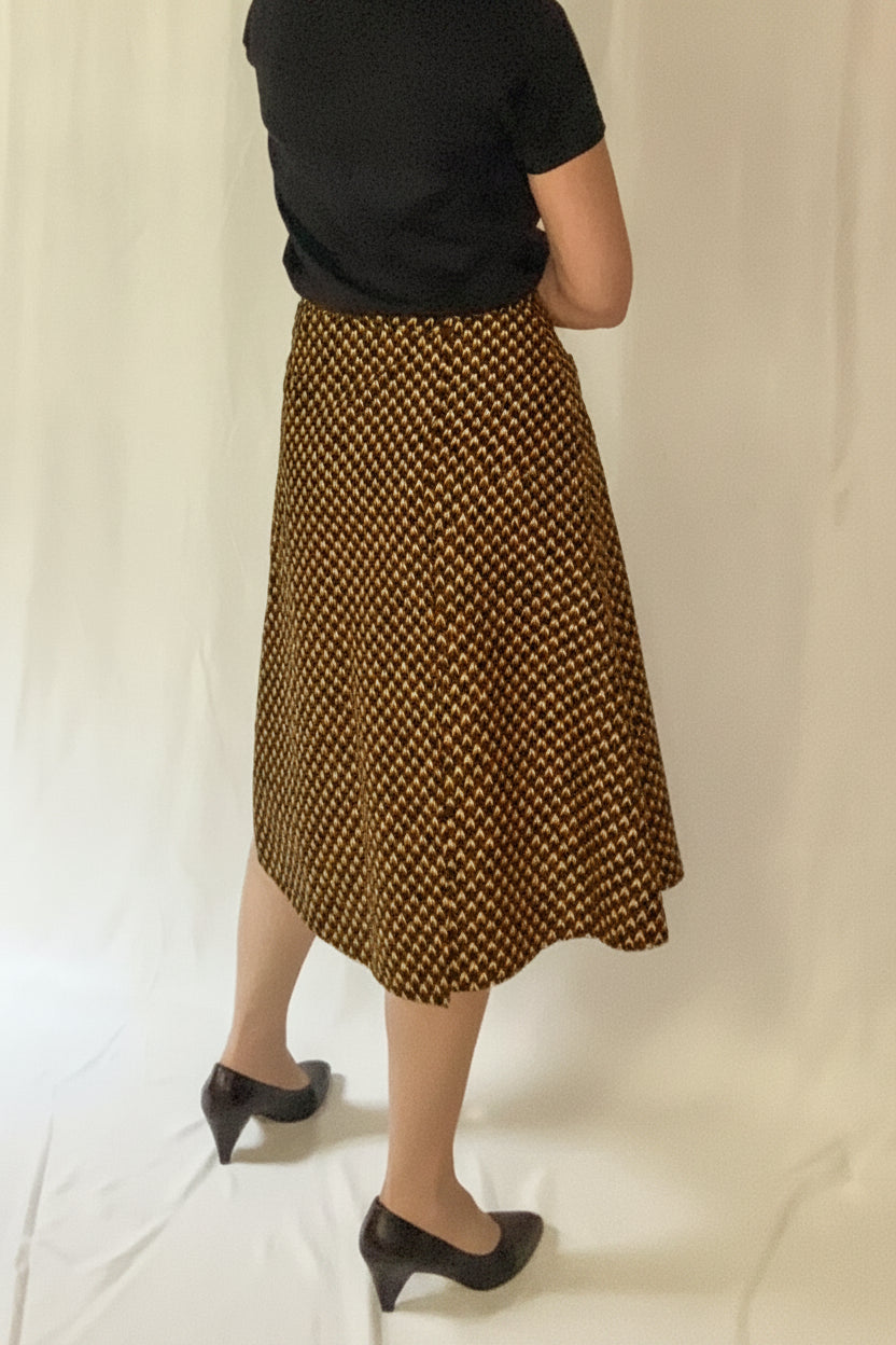 Midnight Petals Midi Wrap Skirt