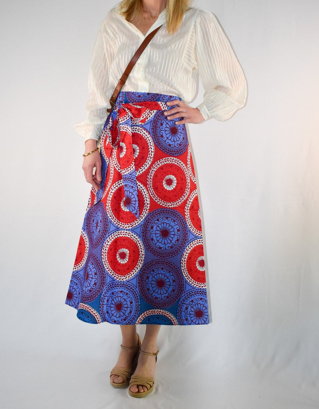 Lilac & Raspberry Long Wrap Skirt
