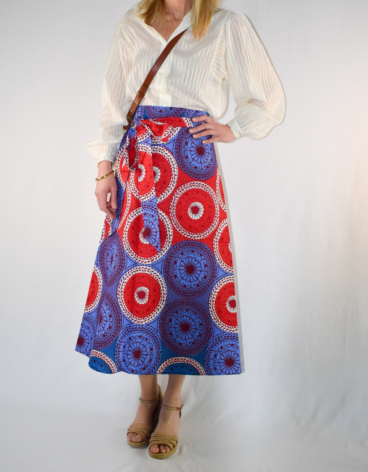 Lilac & Raspberry Long Wrap Skirt