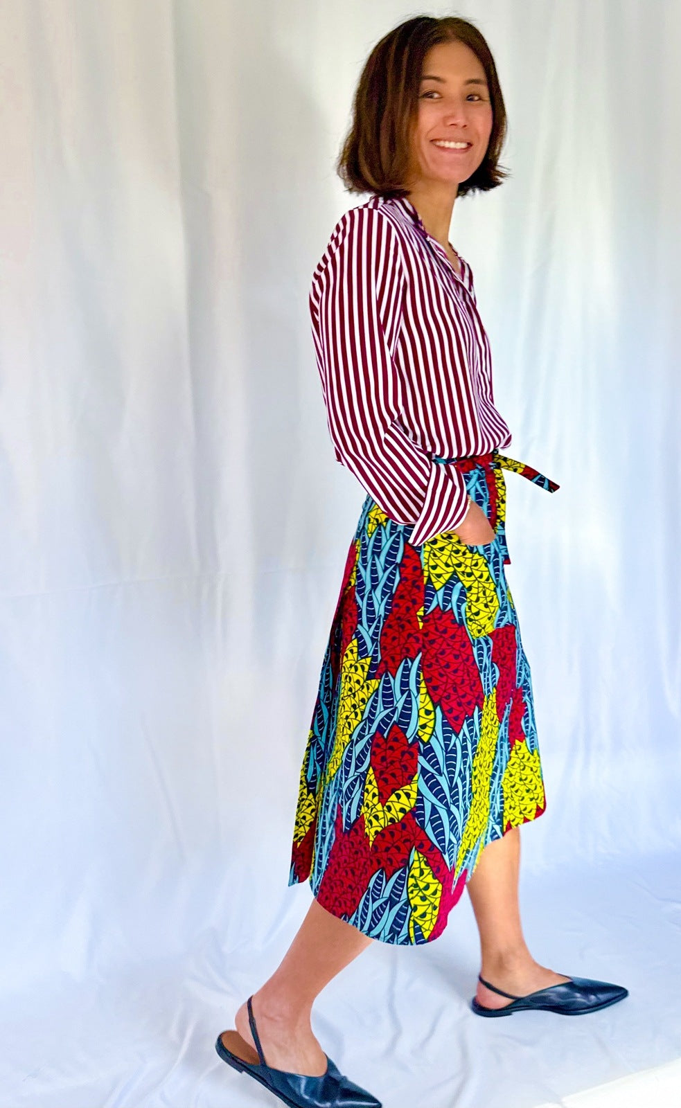 Lush Leaf Midi Wrap Skirt