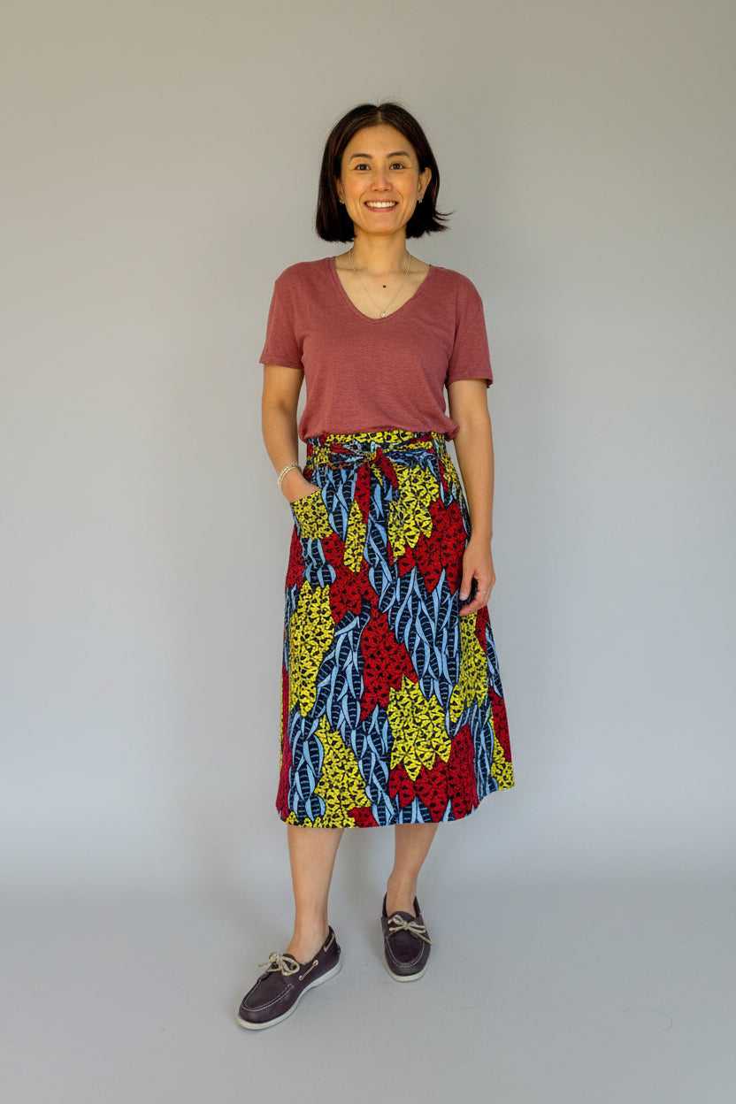Lush Leaf Midi Wrap Skirt